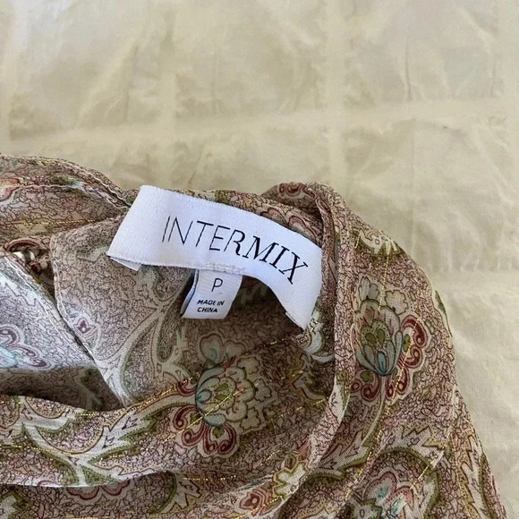 Intermix ines neck scarf silk blouse - Picture 2 of 7